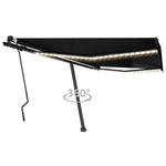 Manuell Uttrekkbar Markise Med Led 400X300 Cm Antrasitt