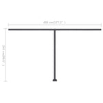 Manuell Uttrekkbar Markise Med Led 400X300 Cm Antrasitt