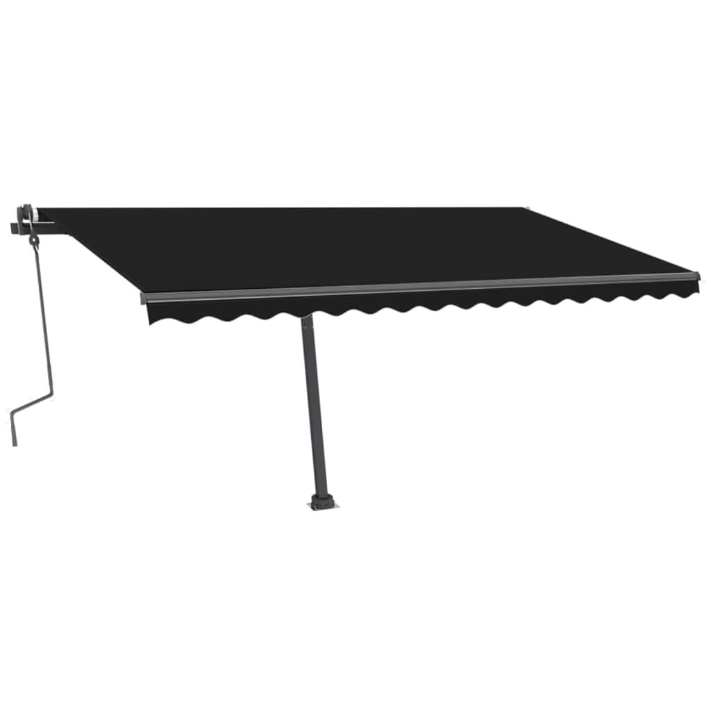 Manuell Uttrekkbar Markise Med Led 400X300 Cm Antrasitt