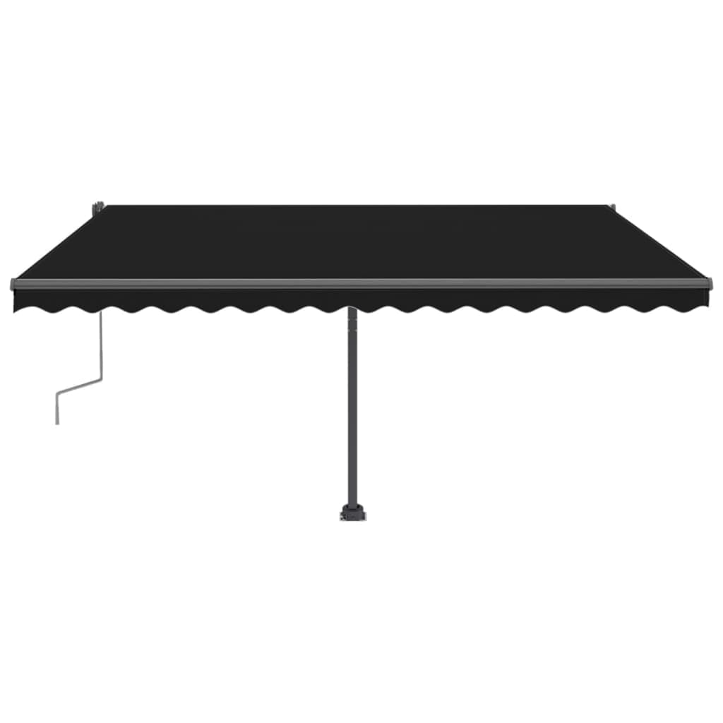 Manuell Uttrekkbar Markise Med Led 400X300 Cm Antrasitt