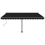 Manuell Uttrekkbar Markise Med Led 400X300 Cm Antrasitt