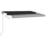 Manuell Uttrekkbar Markise Med Led 400X300 Cm Antrasitt