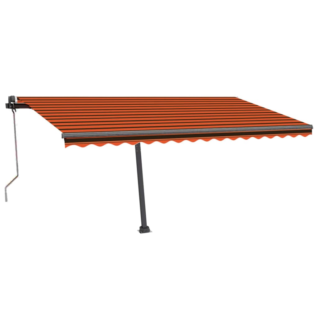 Automatisk Markise Med Vindsensor Og Led 400X300Cm Oransje/Brun