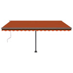 Automatisk Markise Med Vindsensor Og Led 400X300Cm Oransje/Brun