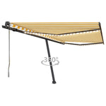 Automatisk Markise Med Vindsensor Og Led 450X350 Cm Gul/Hvit