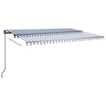 Frittstående Automatisk Markise 500X350 Cm Blå/Hvit