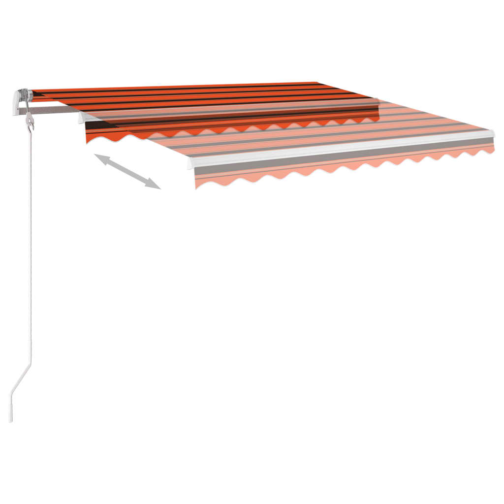 Automatisk Uttrekkbar Markise Med Stolper 3X2,5 M Oransje Brun