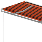 Automatisk Uttrekkbar Markise Med Stolper 3X2,5 M Oransje Brun