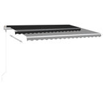 Manuell Uttrekkbar Markise Med Led 4X3 M Antrasitt