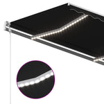 Manuell Uttrekkbar Markise Med Led 4X3 M Antrasitt