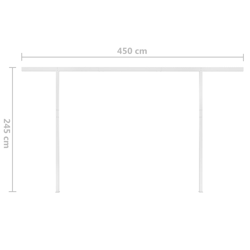 Manuell Uttrekkbar Markise Med Led 4,5X3 M Blå Og Hvit
