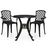 Bistrosett 3 Deler Støpt Aluminium Svart