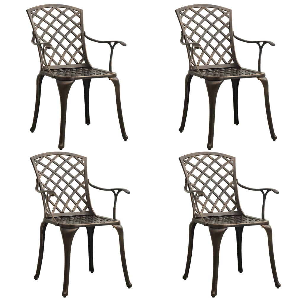 Bistrosett 5 Deler Støpt Aluminium Bronse