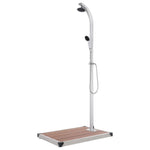Hagedusj Med Brunt Dusjbrett 220 Cm Aluminium