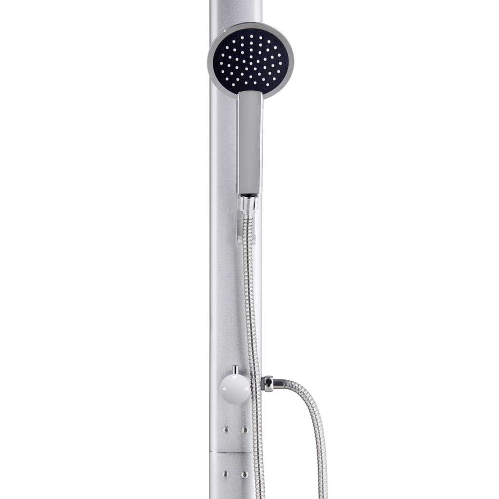 Hagedusj Med Brunt Dusjbrett 220 Cm Aluminium