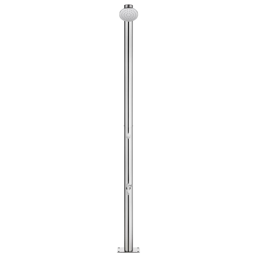 Hagedusj Med Grått Dusjbrett 220 Cm Rustfritt Stål