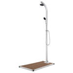 Hagedusj Med Brunt Dusjbrett 220 Cm Aluminium
