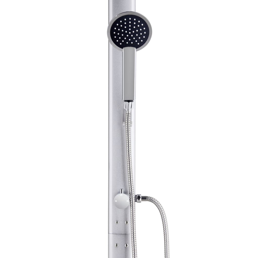 Hagedusj Med Brunt Dusjbrett 220 Cm Aluminium