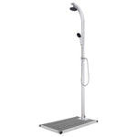 Hagedusj Med Grått Dusjbrett 220 Cm Aluminium