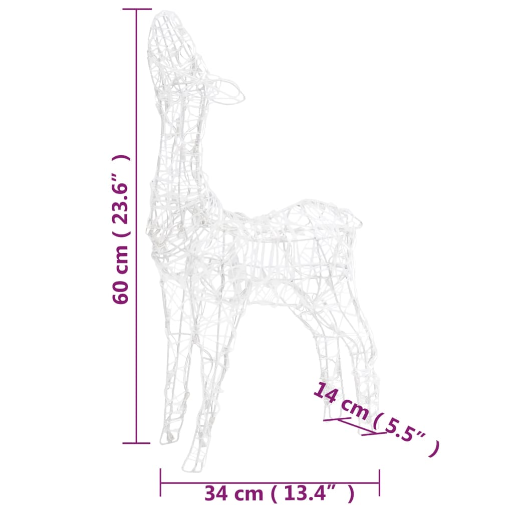 Julereinsdyrfamilie Akryl 160 Led 160 Cm Blå