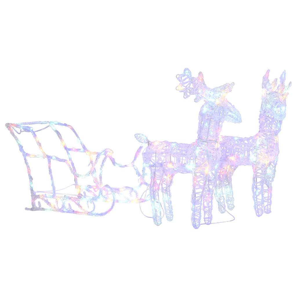 Reinsdyr Og Slede Julepynt 160 Lysdioder 130 Cm Akryl