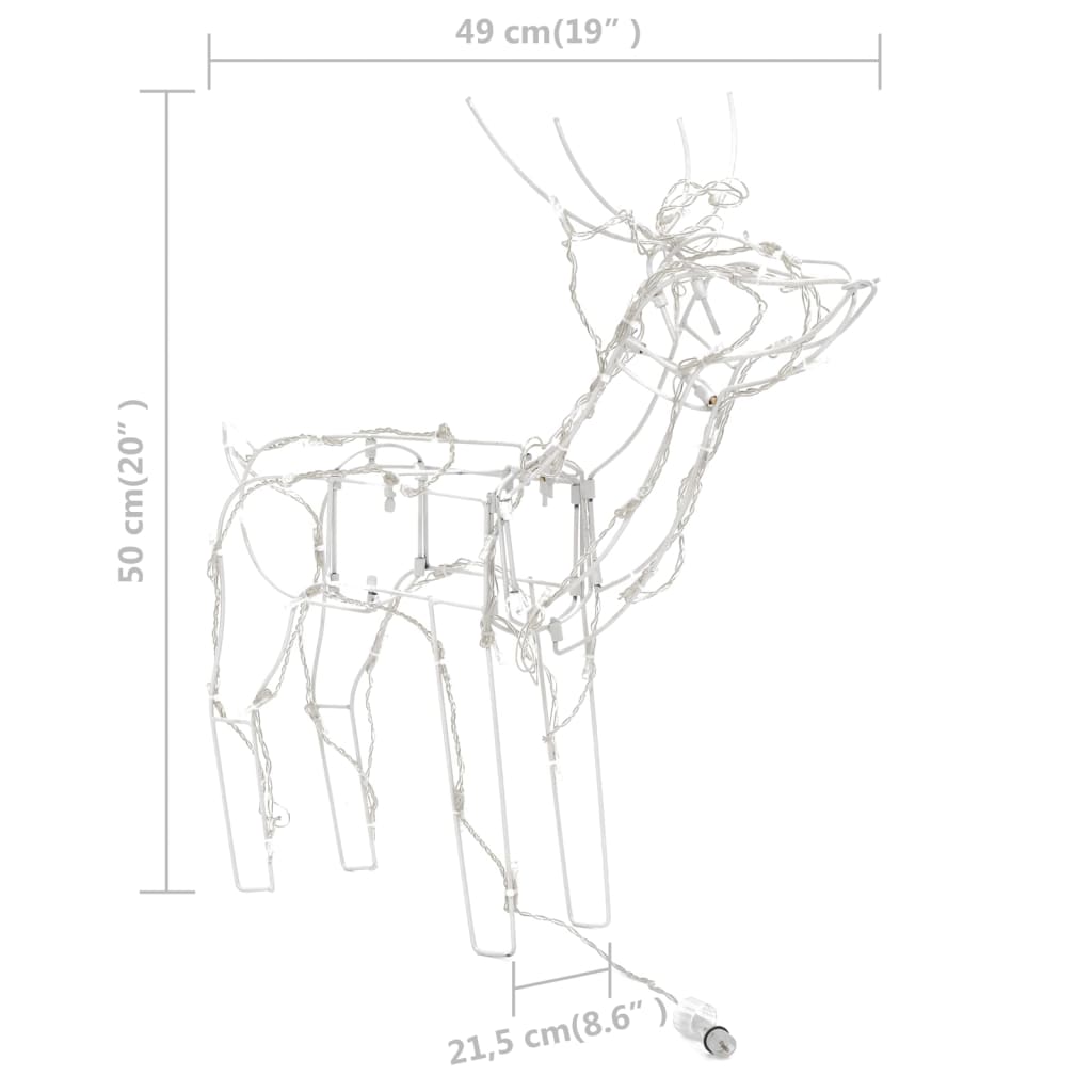 Julelysdekorasjon Reinsdyr 3 Deler 229 Leds