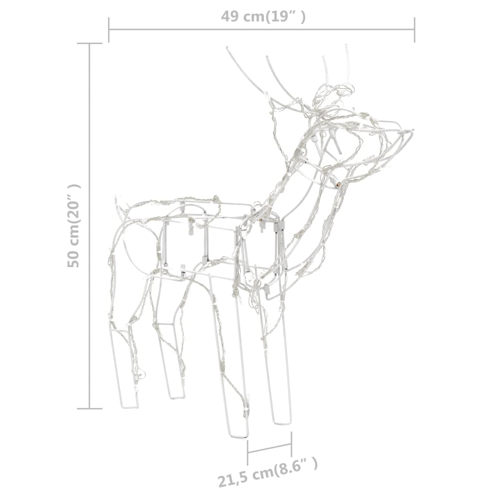 Julelysdekorasjon Reinsdyr 3 Deler 229 Leds