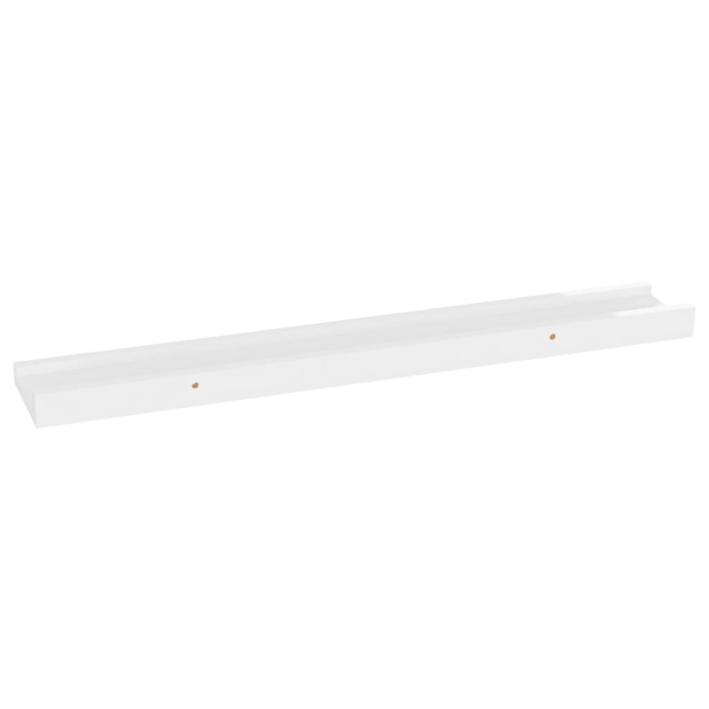 Vegghyller 2 Stk Høyglans Hvit 60X9X3 Cm