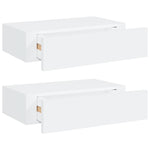 Veggmonterte Skuffehyller 2 Stk Hvit 40X23,5X10 Cm Mdf