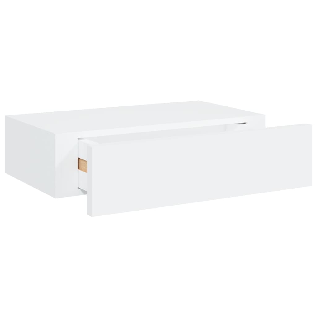 Veggmonterte Skuffehyller 2 Stk Hvit 40X23,5X10 Cm Mdf
