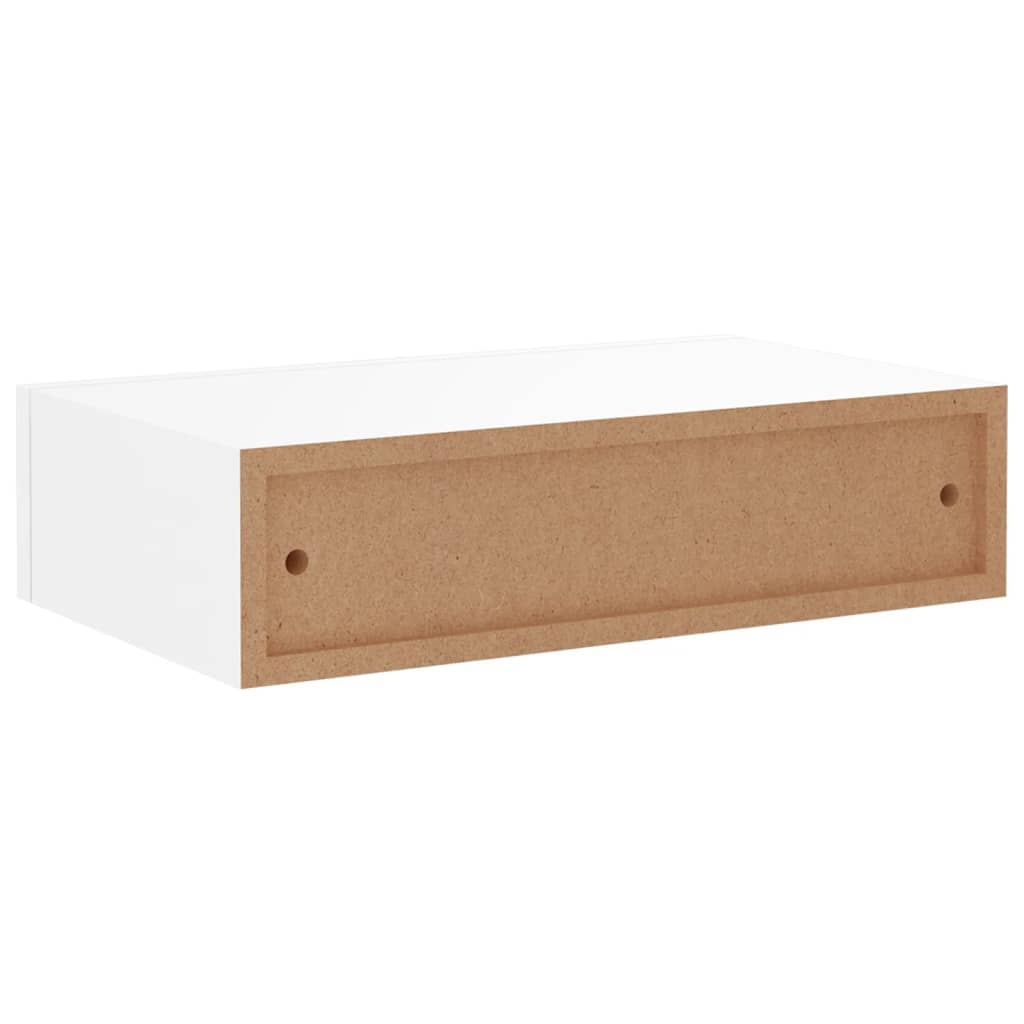 Veggmonterte Skuffehyller 2 Stk Hvit 40X23,5X10 Cm Mdf