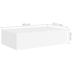 Veggmonterte Skuffehyller 2 Stk Hvit 40X23,5X10 Cm Mdf