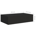 Veggmontert Skuffehylle Svart 40X23,5X10 Cm Mdf
