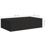 Veggmonterte Skuffehyller 2 Stk Svart 40X23,5X10 Cm Mdf
