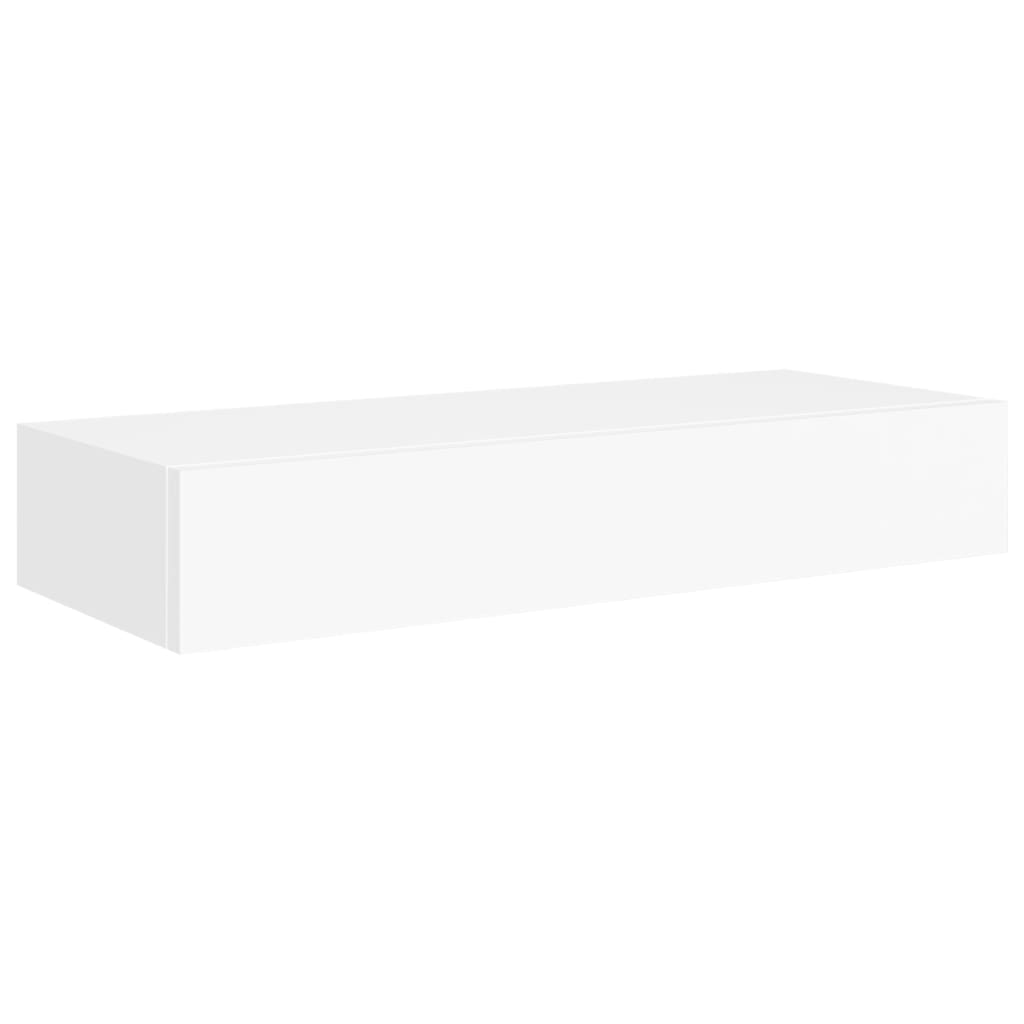 Veggmontert Skuffehylle Hvit 60X23,5X10 Cm Mdf