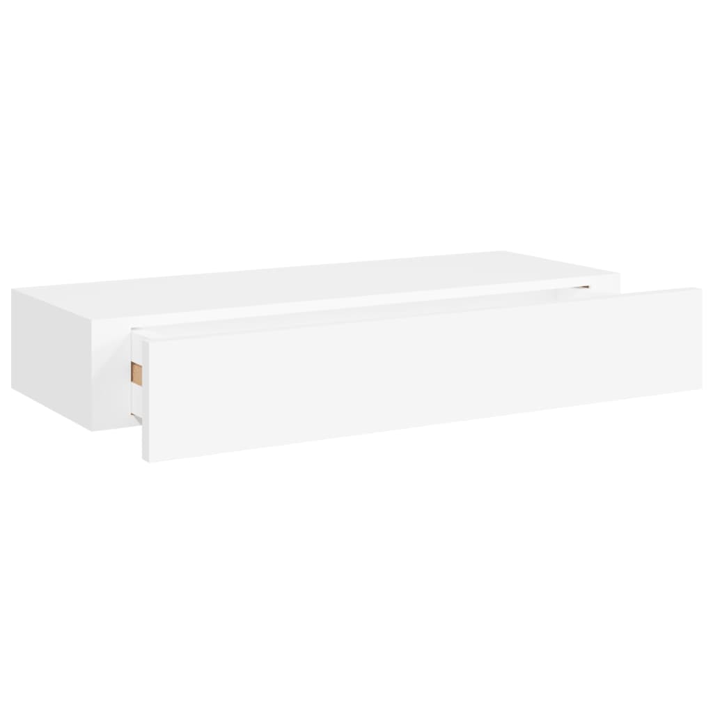 Veggmontert Skuffehylle Hvit 60X23,5X10 Cm Mdf