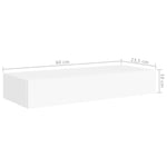 Veggmontert Skuffehylle Hvit 60X23,5X10 Cm Mdf