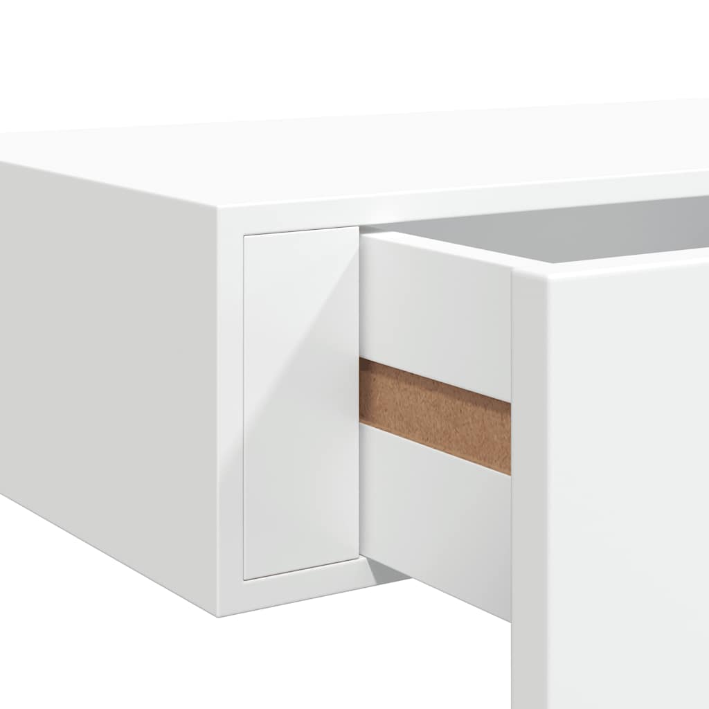 Veggmontert Skuffehylle Hvit 60X23,5X10 Cm Mdf