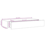 Veggmontert Skuffehylle Hvit 60X23,5X10 Cm Mdf