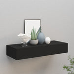 Veggmontert Skuffehylle Svart 60X23,5X10 Cm Mdf