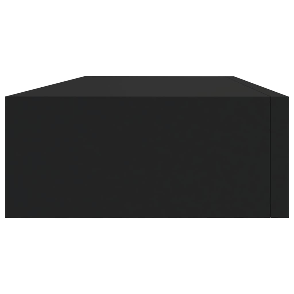 Veggmonterte Skuffehyller 2 Stk Svart 60X23,5X10 Cm Mdf