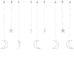 Lysslynge Stjerne Og Måne Med Fjernkontroll 138 Led Kaldhvit