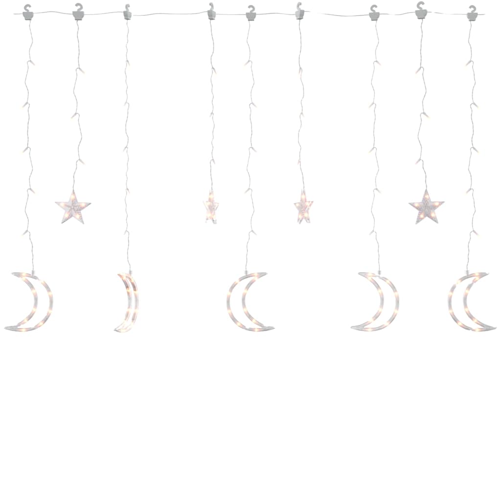 Lysslynge Stjerne Og Måne Med Fjernkontroll 345 Led Varmhvit