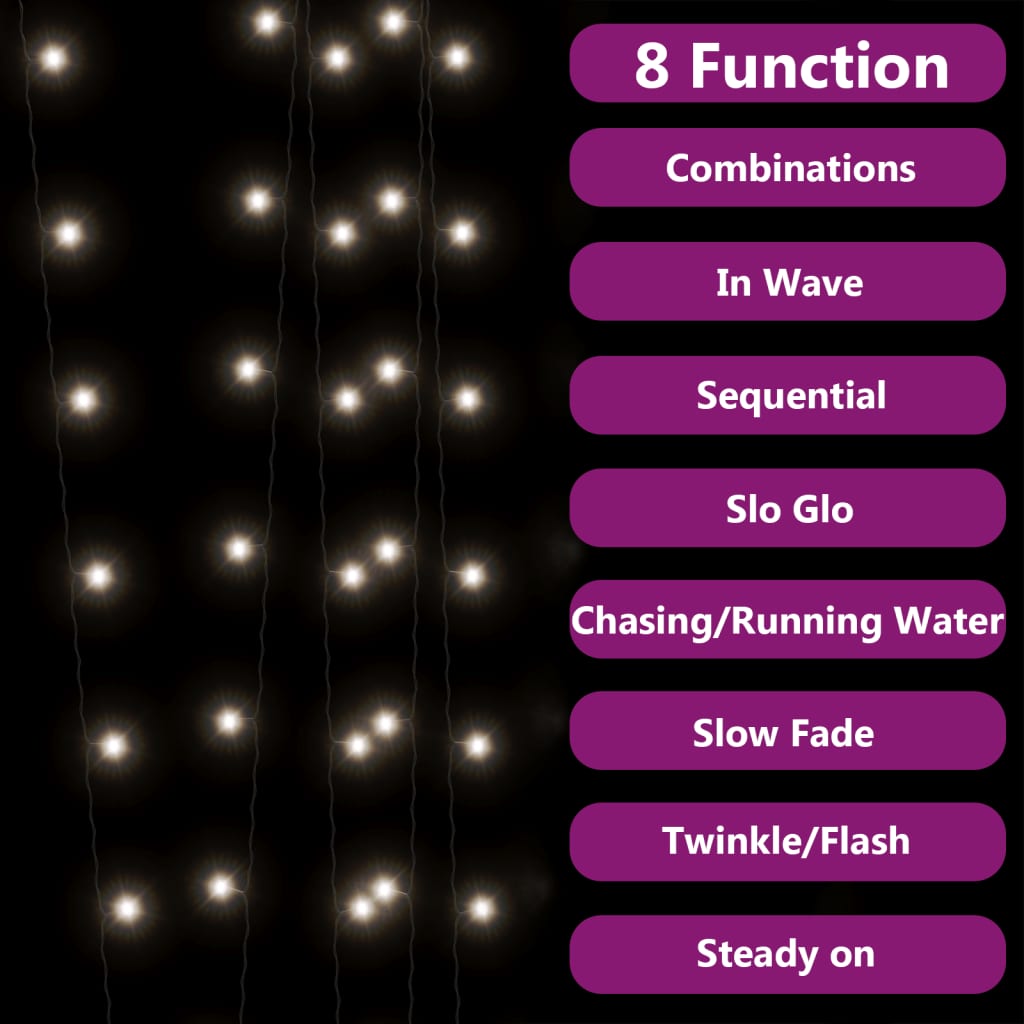 Soldrevne Lysslynger 5Stk 5X200 Led Kaldhvit Innendørs Utendørs