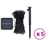 Soldrevne Lysslynger 5Stk 5X200 Led Kaldhvit Innendørs Utendørs