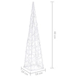Dekorativ Led-Lyskjegle I Akryl Kaldhvit 60 Cm