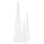 Dekorativt Led Lyskjeglesett I Akryl Kald Hvit 60/90/120Cm