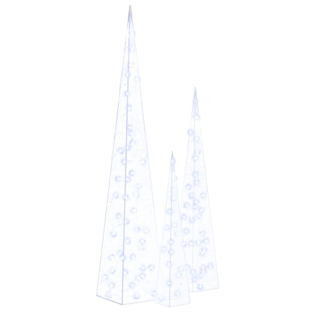 Dekorativt Led Lyskjeglesett I Akryl Blå 60/90/120Cm