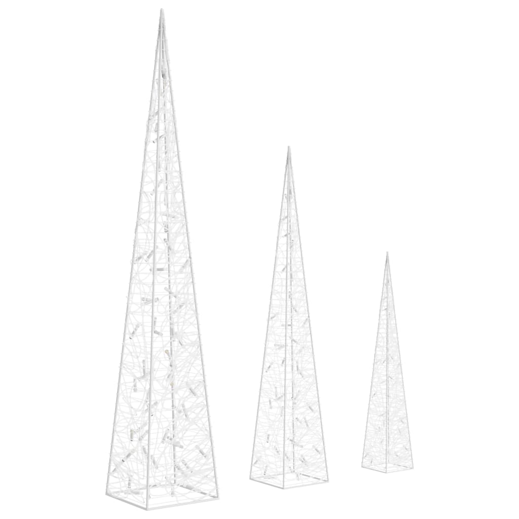 Dekorativt Led Lyskjeglesett I Akryl Blå 60/90/120Cm