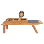 Foldbar Solseng Med Hjul 2 Stk Heltre Teak Og Textilene